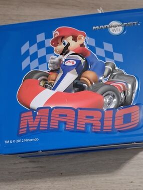 Nintendo Mario Kart Wii Blue Mario Collectible Game Tin